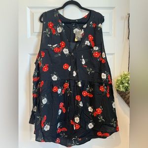 Torrid Emma Babydoll Challis Tunic Top size 4